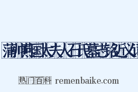 蒲帅燕国太夫人石氏墓志铭近义词是什么意思的图片